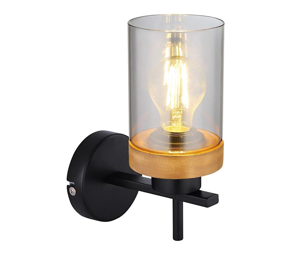 Globo Globo 15557W - Nástěnná lampa FINCA 1xE27/40W/230V kov/dřevo