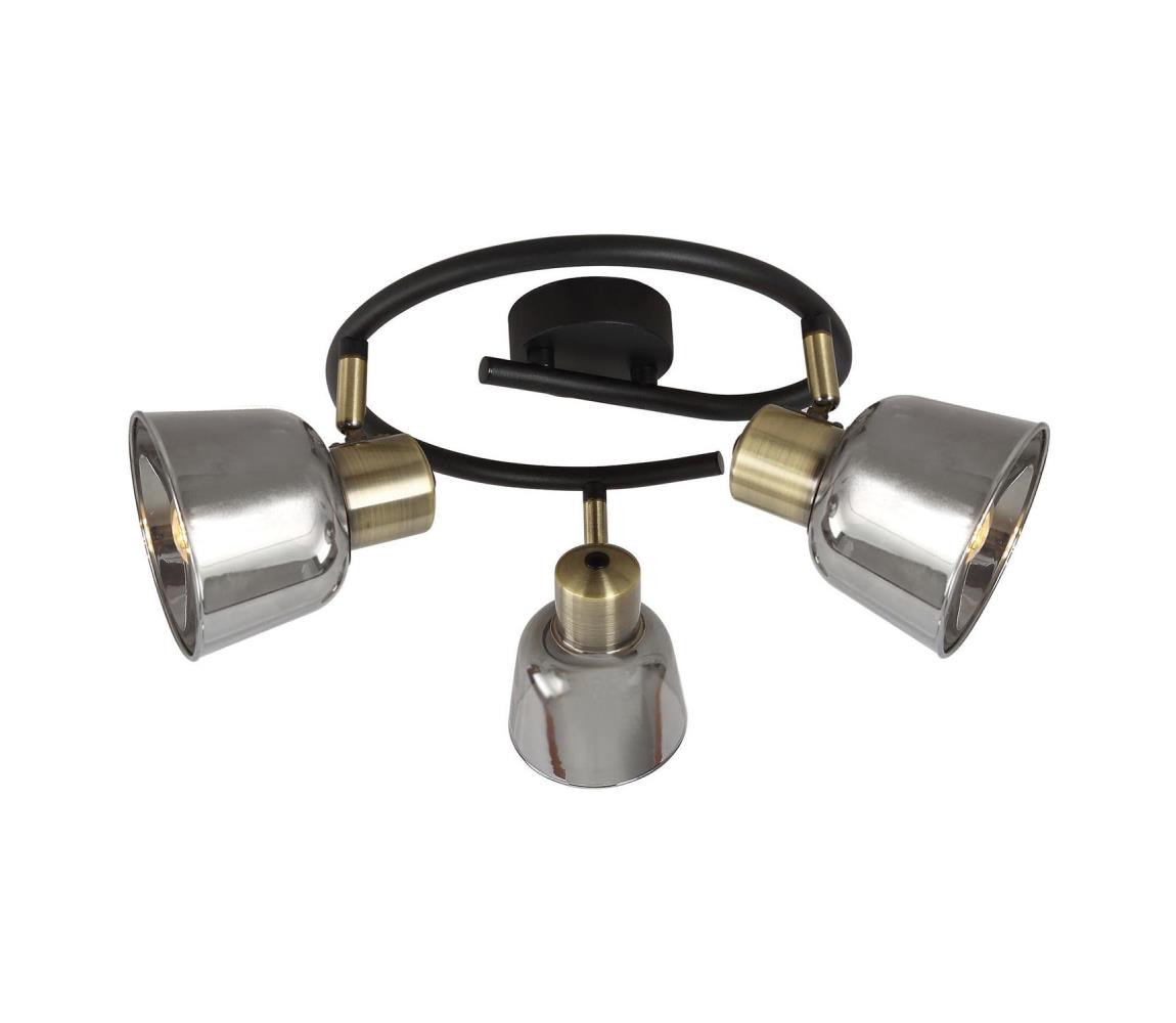 KL163004 - Bodové svítidlo SMOKY 3xE14/9W/230V černá/mosaz/šedá