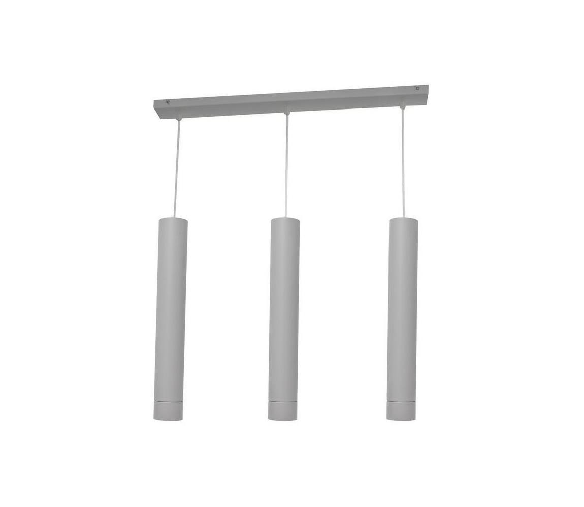 LED Lustr na lanku TUBA 3xGU10/4,8W/230V šedá