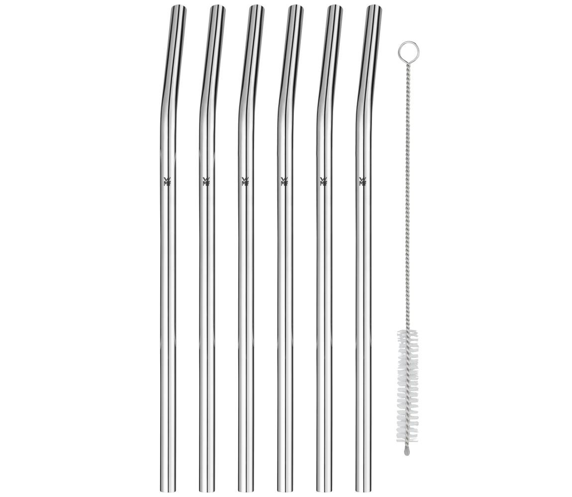 WMF Nerezová brčka 24 cm 6 ks kartáček