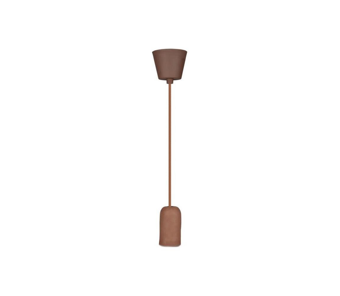 Napájecí kabel 1xE27/60W/230V beton/hnědá