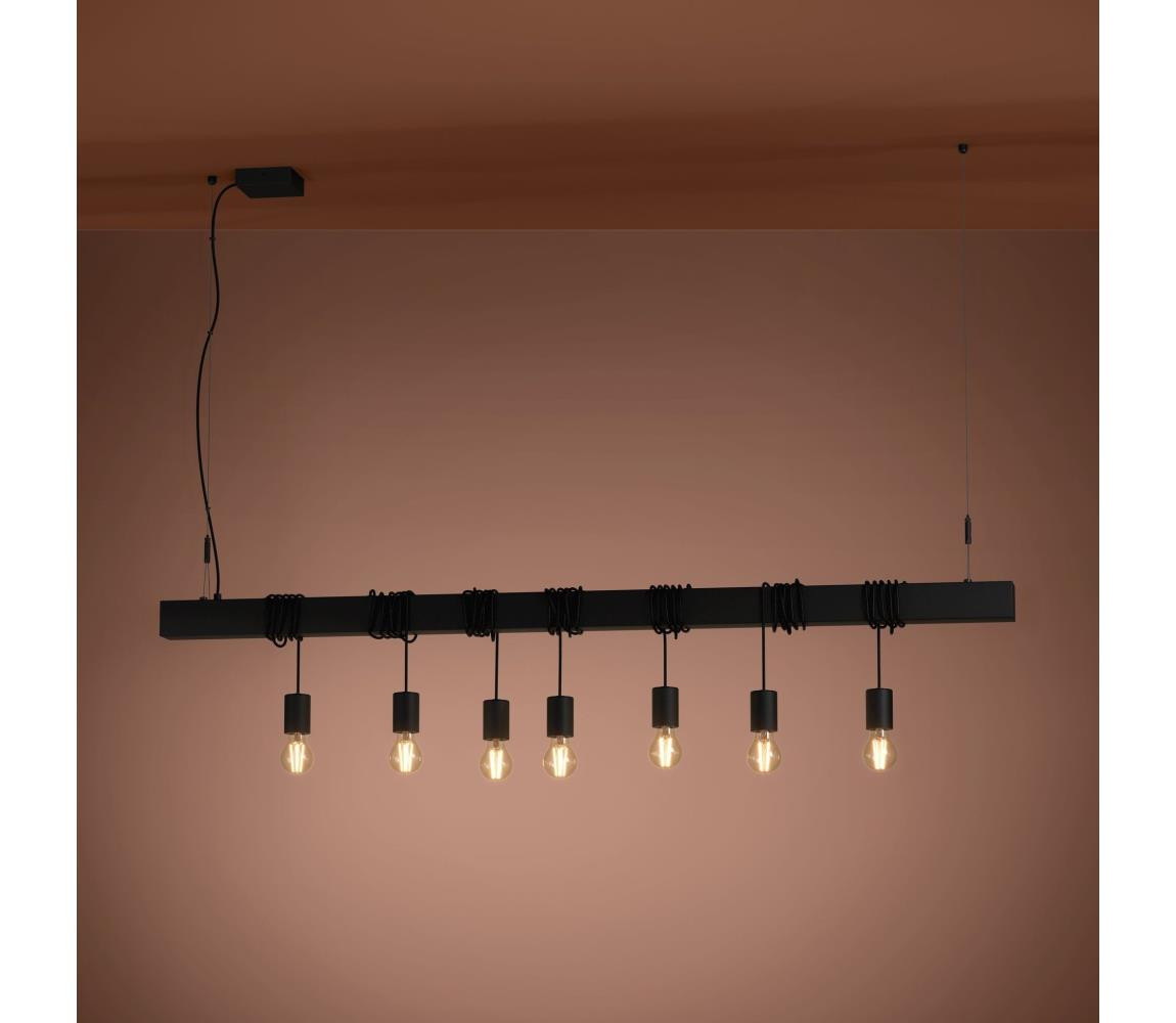 Eglo Eglo 39938 - Lustr na lanku TOWNSHEND-B 7xE27/40W/230V černá