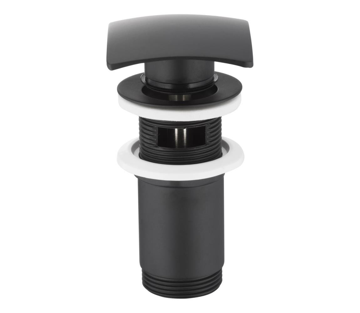KFA Armatura KFA Armatura 660-454-81 - Umyvadl. výpusť s přepadem CLICK-CLACK 7x7 cm m. černá