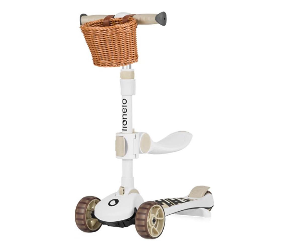 Lionelo Lionelo - Dětská koloběžka 2v1 FRANKY bílá/béžová