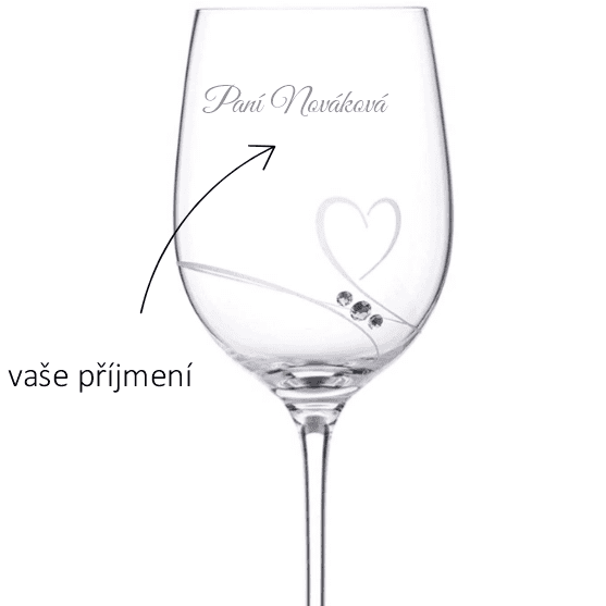 Dekorant Sklenice na víno pro nevěstu se Swarovski krystaly Romance 1KS PANÍ
