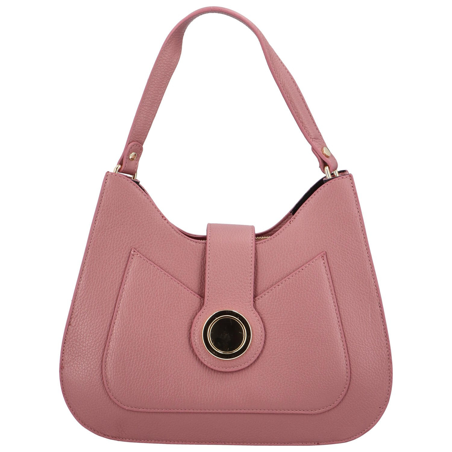 Dámská kožená kabelka na rameno starorůžová - Delami Vera Pelle Andaroi růžová