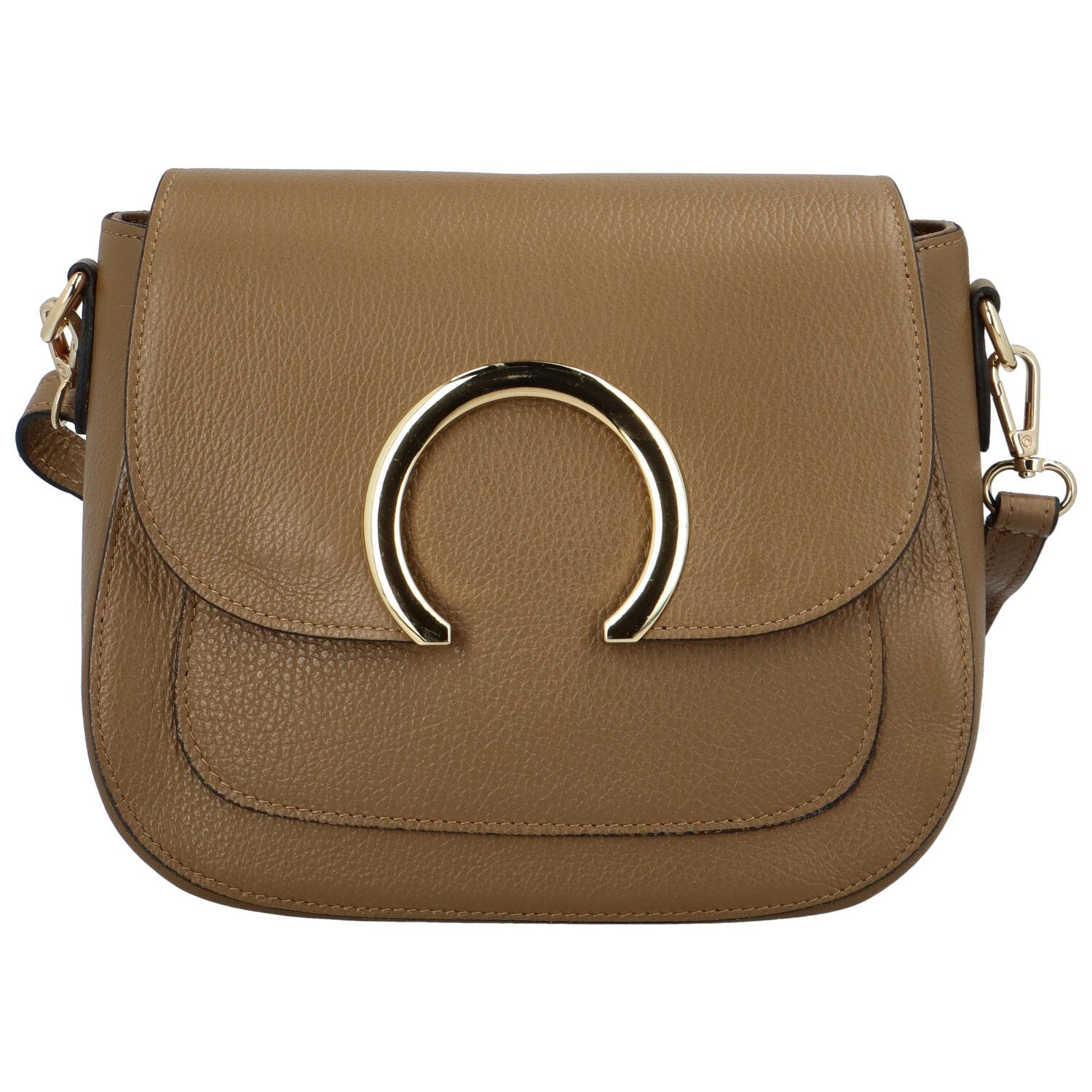 Dámská kožená crossbody kabelka khaki - Delami Pretty Khaki