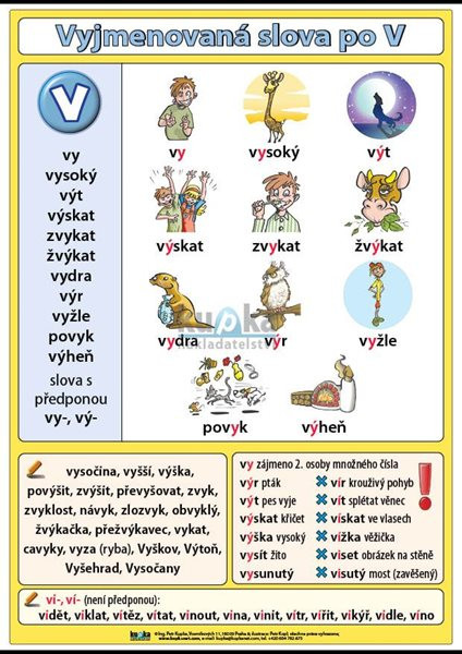 Vyjmenovaná slova po V A4 (30x21 cm)