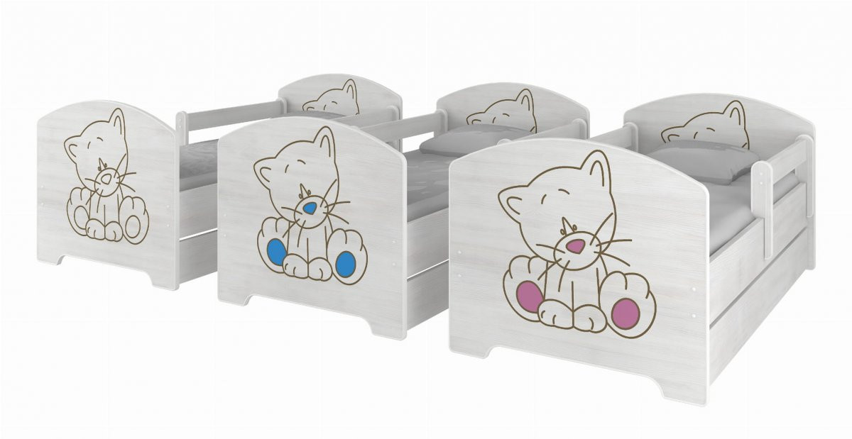 Luc Postel 160x80 cm Kočička, Norská borovice Barva: Modrá