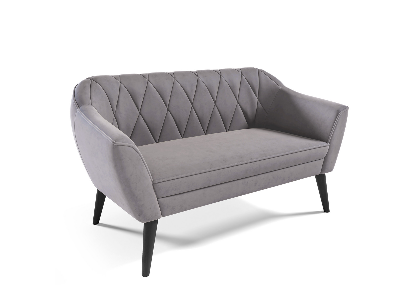 Eka Pohovka PRIME, 140 cm Velutto 15 - Stříbrná, Černé nohy