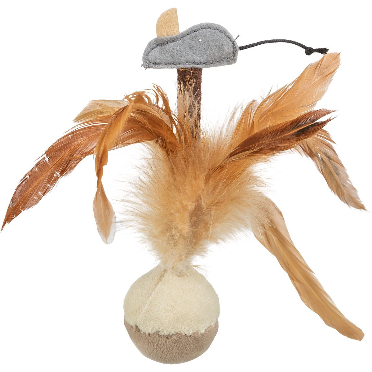 Trixie stojací péřový míček z plyše 15 cm