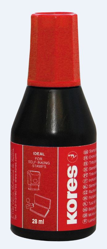 Razítková barva Kores 28 ml červená 9006