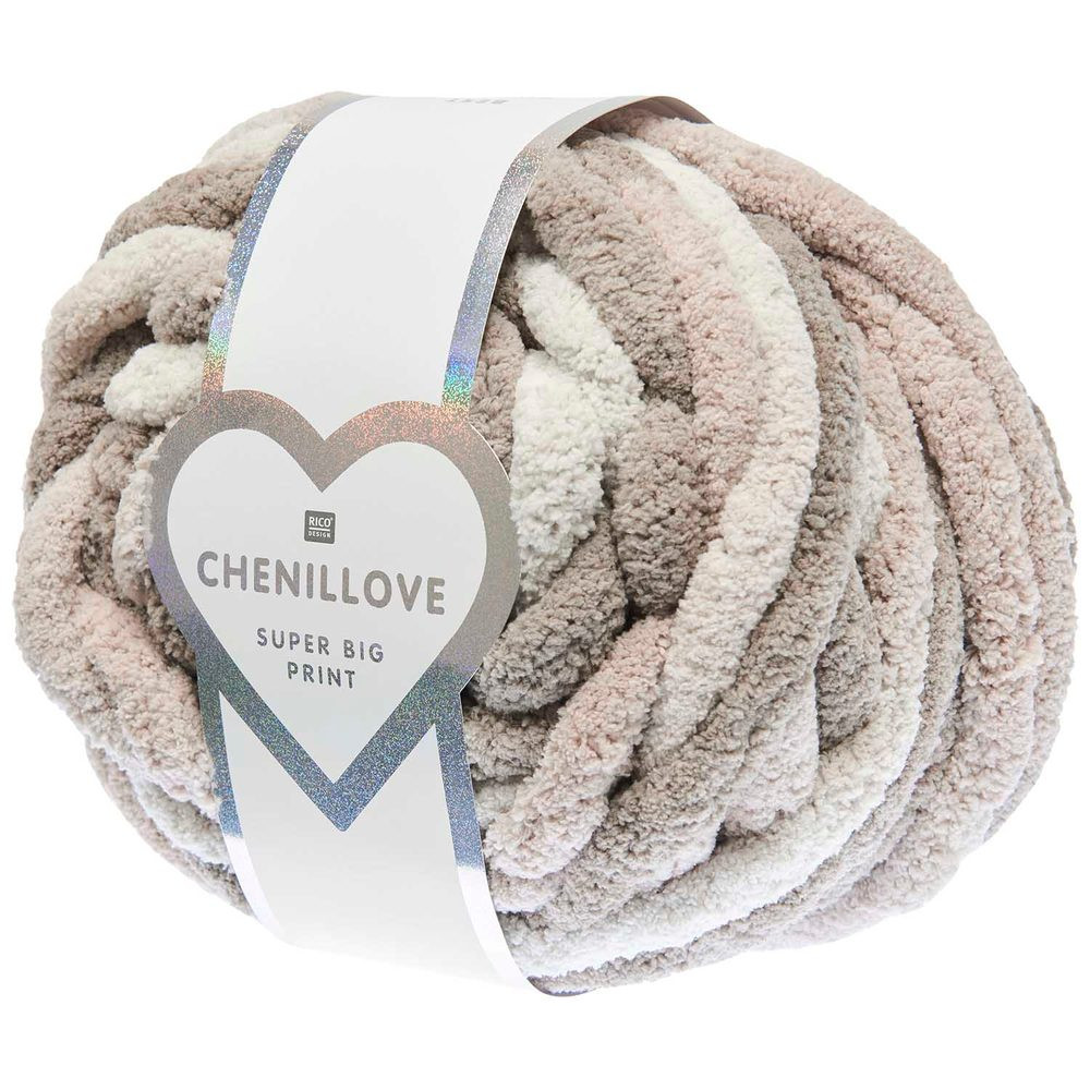 Rico design háčkovací příze Chenillove Super Big Print odstín 001 krémová - 1 ks