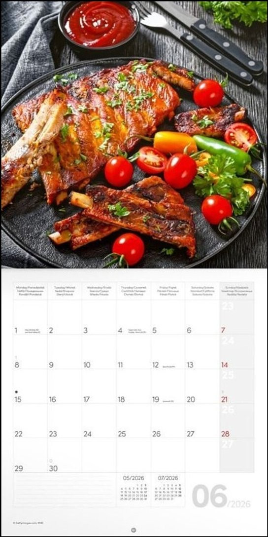 Poznámkový kalendář Gourmet 2026 - nástěnný kalendář