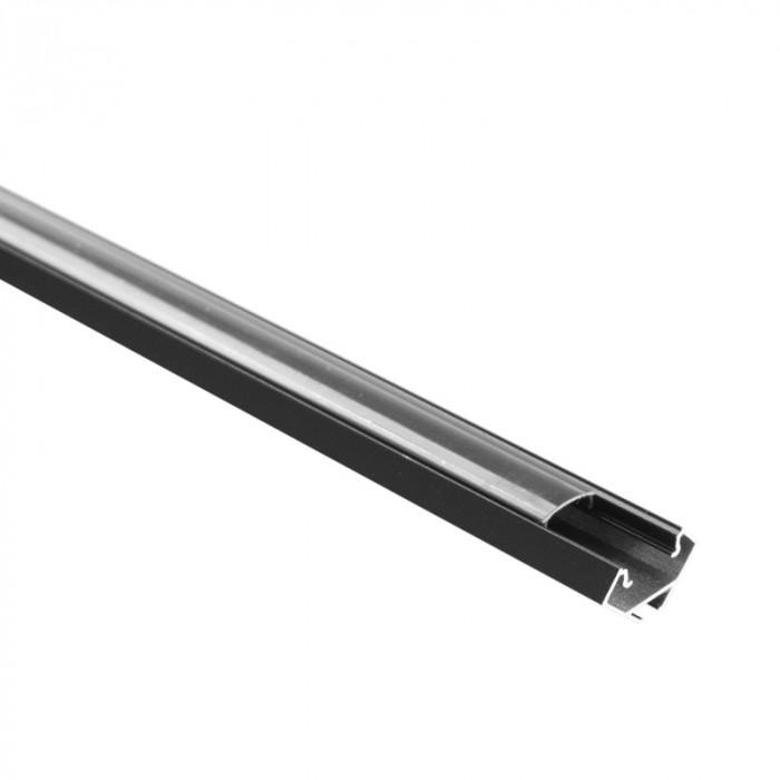 Eco Light R02 rohový profil černý + černý difuzor 2m + 4x krytky EC20914