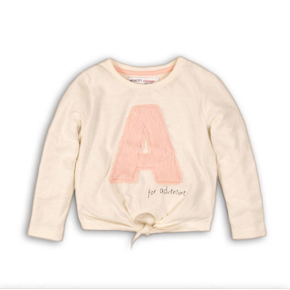 Top dívčí s uzlem, Minoti, TRIP 8, krémová - 92/98 | 2/3let