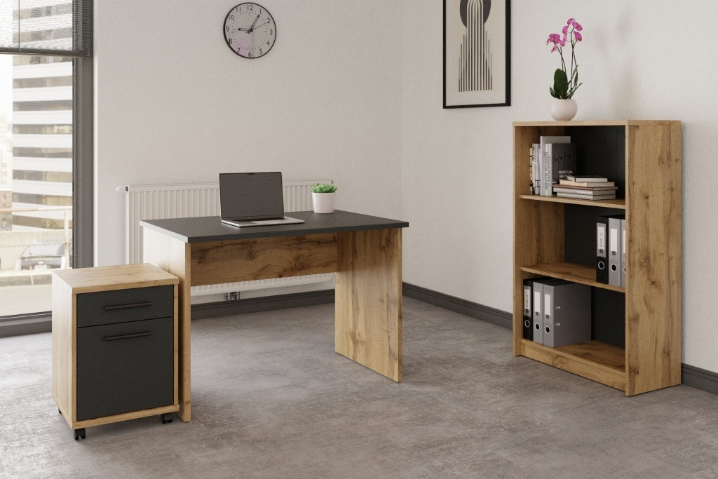 Kancelářská sestava NEJBY GIANNI 10, dub wotan/antracit