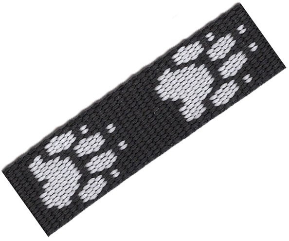 Popruh polypropylen tlapka černý/bílý - 20mm