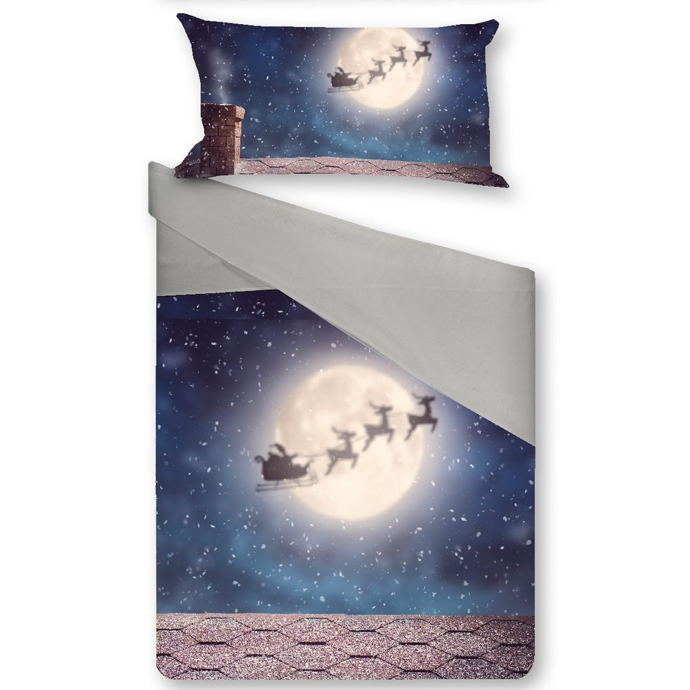 Gipetex Natural Dream 3D italské povlečení 100% bavlna Christmas night - 140x200 / 70x90 cm