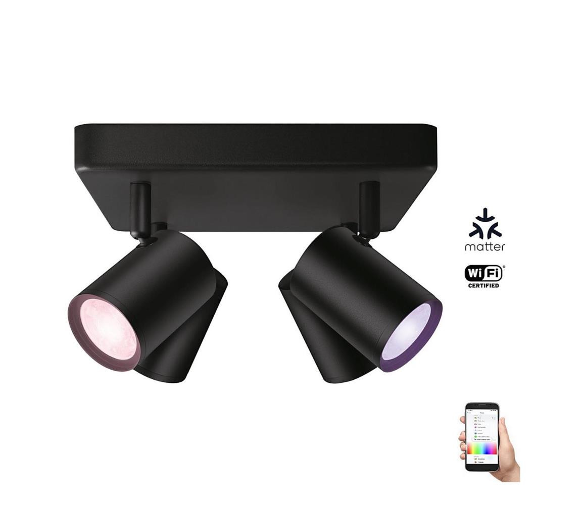 WiZ WiZ - LED RGBW Stmívatelné bodové svítidlo IMAGEO 4xGU10/4,9W/230V černá Wi-Fi