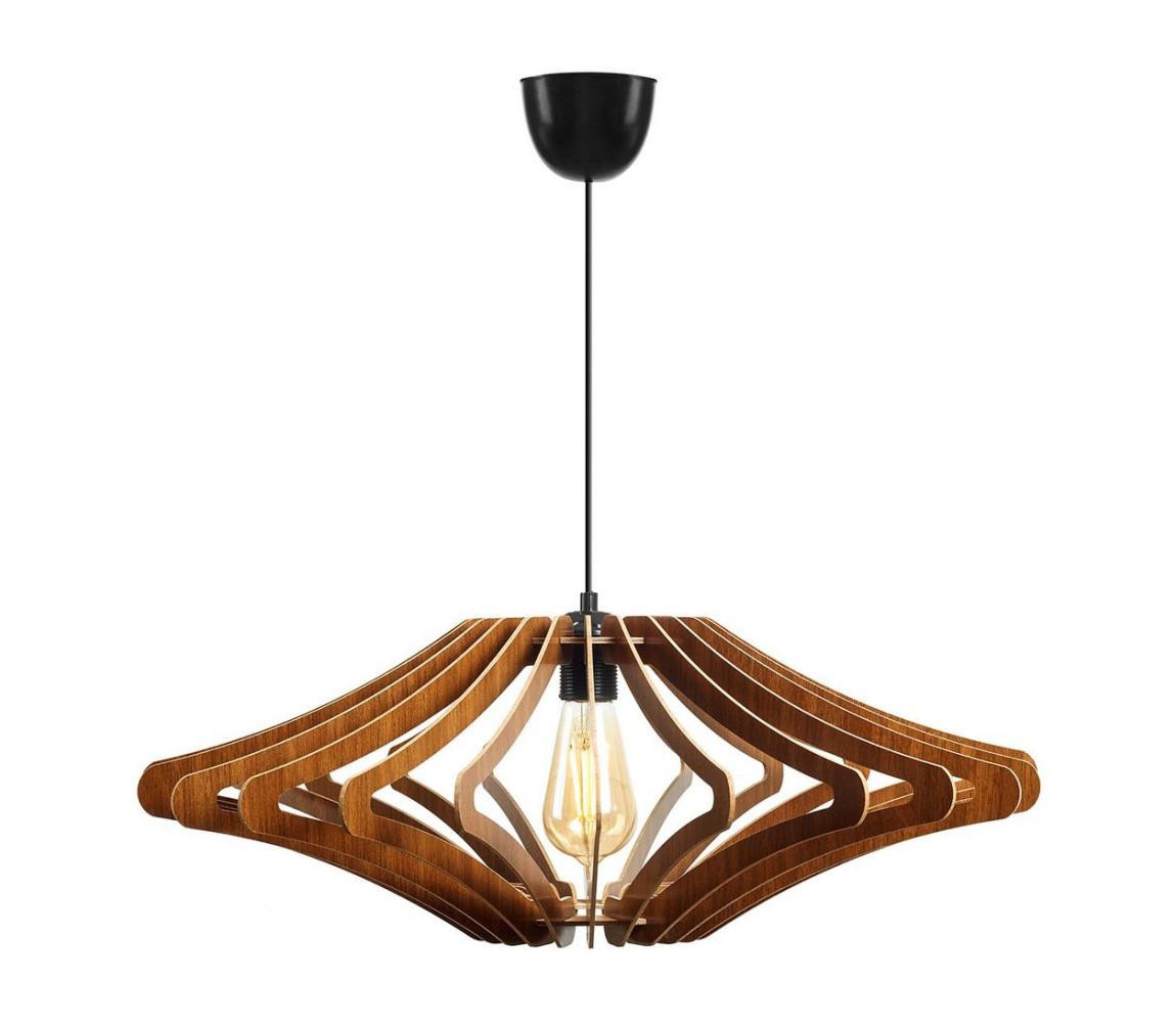 Lustr na lanku 1xE27/60W/230V hnědá pr. 47 cm