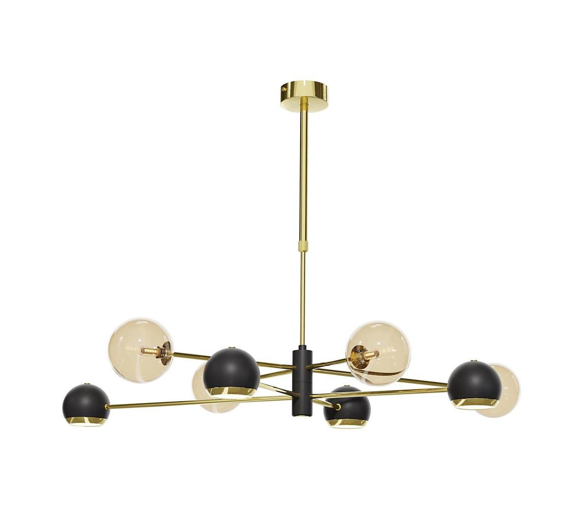 Jupiter Jupiter 1972 - Lustr na tyči MOKA 4xGU10/10W/230V + 4xG9/10W zlatá/černá/béžová