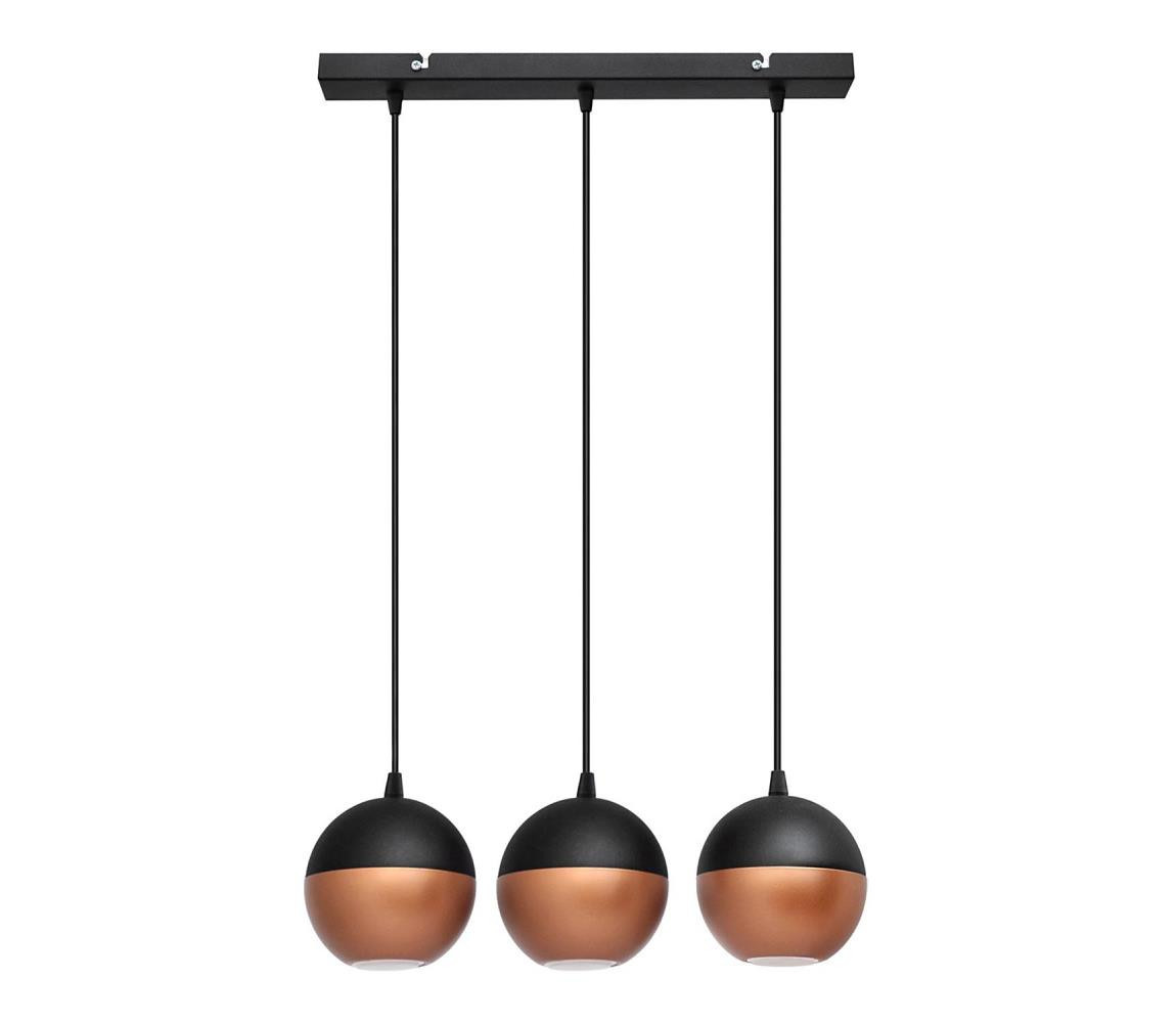 LED Lustr na lanku MIDWAY 3xGU10/4,8W/230V černá/měděná