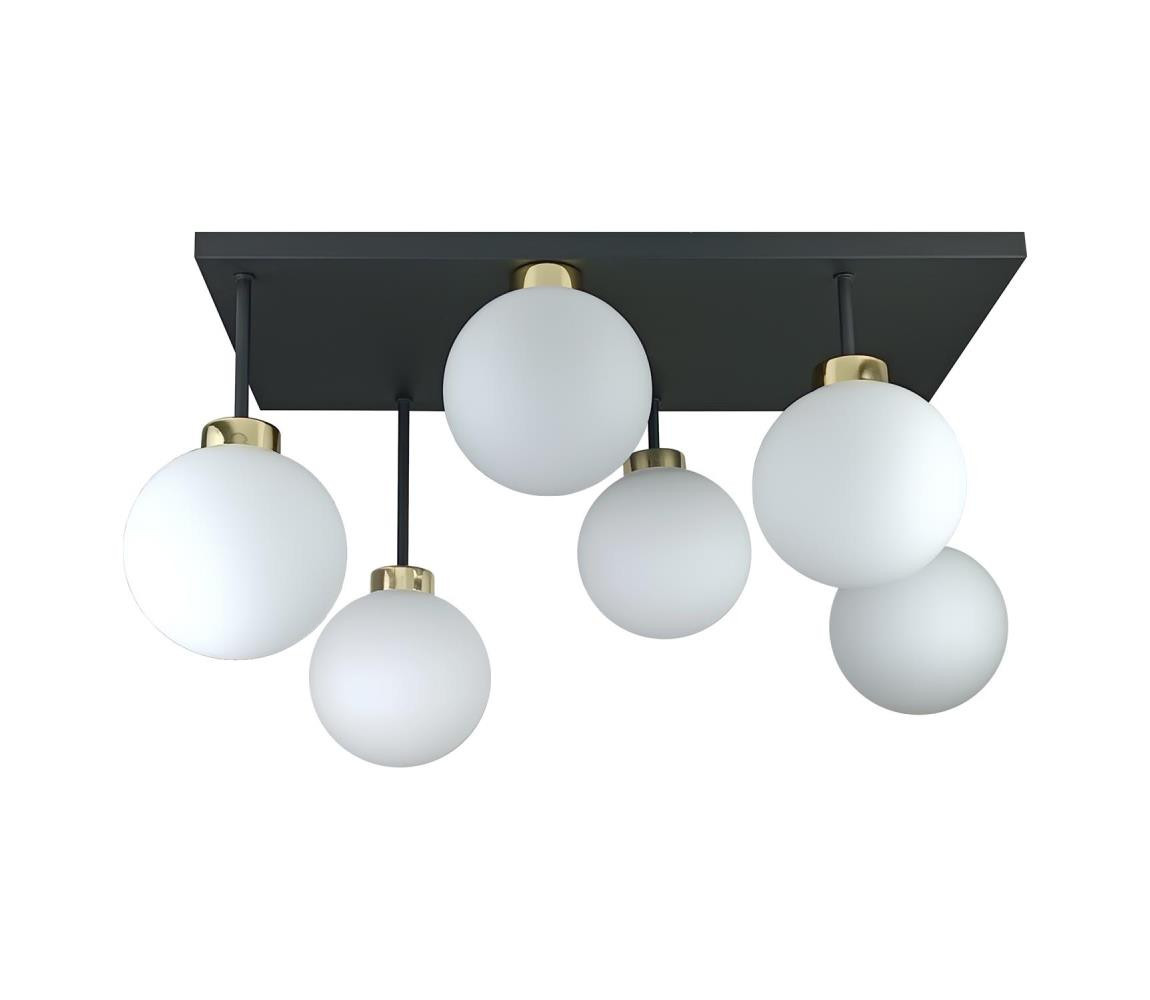 Keter Lighting Přisazený lustr DEA 6xE14/60W/230V černá/zlatá/bílá