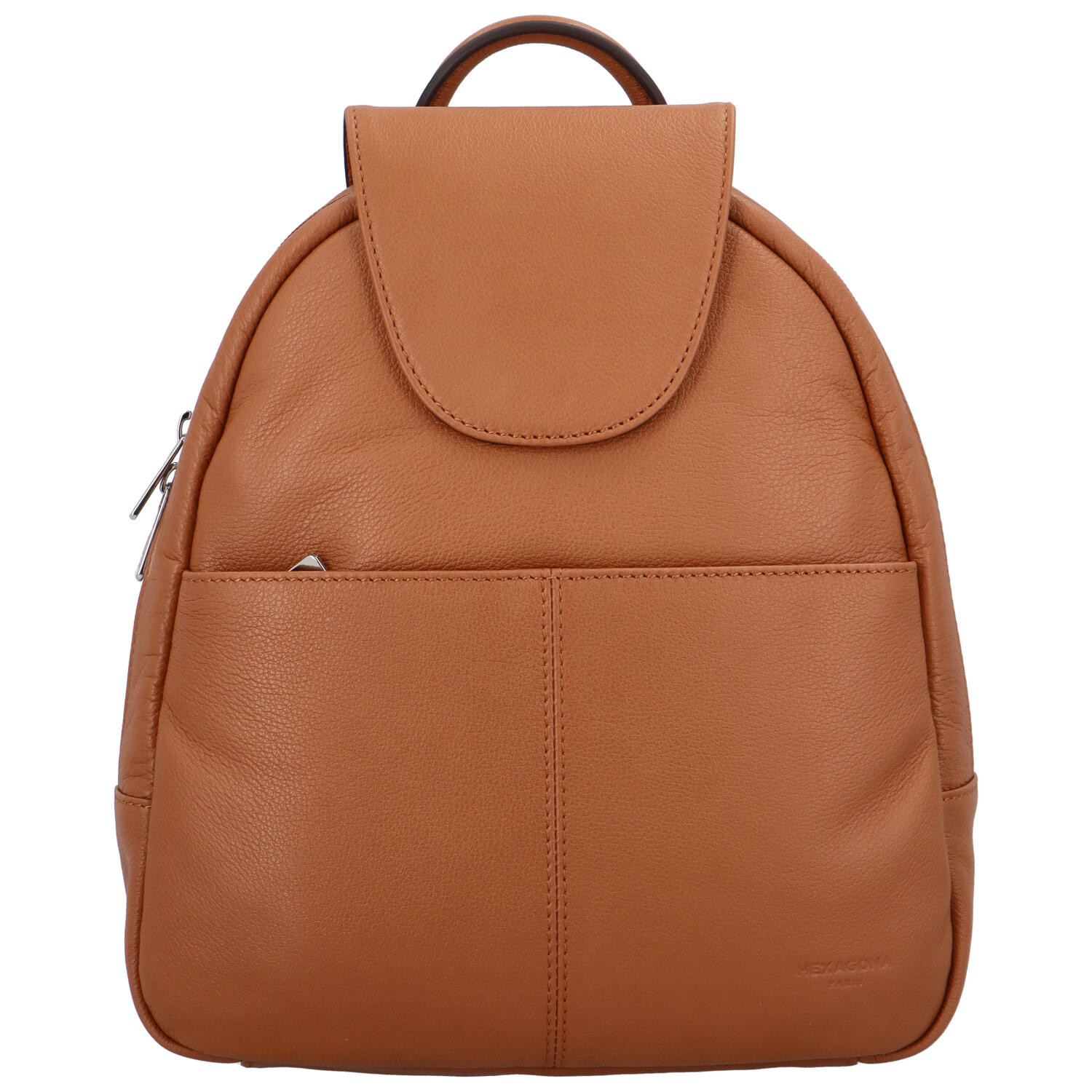 Měkký dámský kožený světle hnědý batoh do města - Hexagona Zinovia hnědá