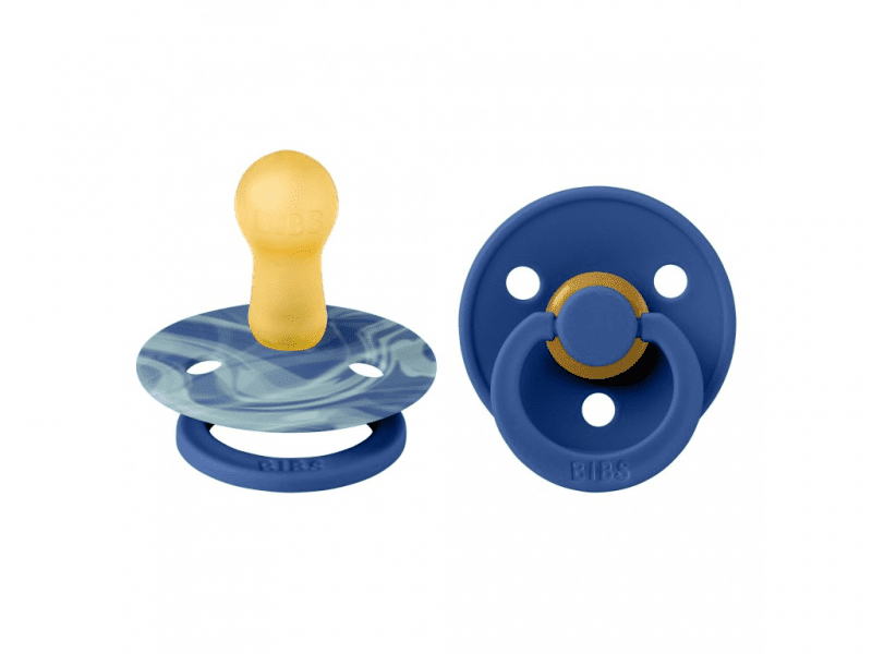 Bibs Dudlíky COLOUR Ocean Tie Dye/Cornflower - velikost 1, přír.kaučuk 2ks