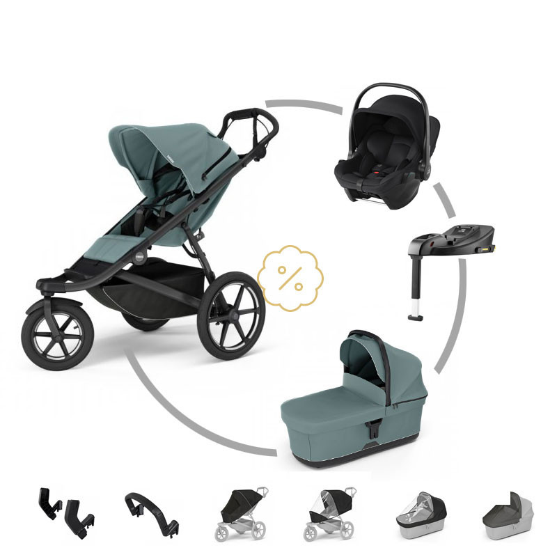 Thule Urban Glide 3 Mid Blue akční set komplet + Baby-Safe Core