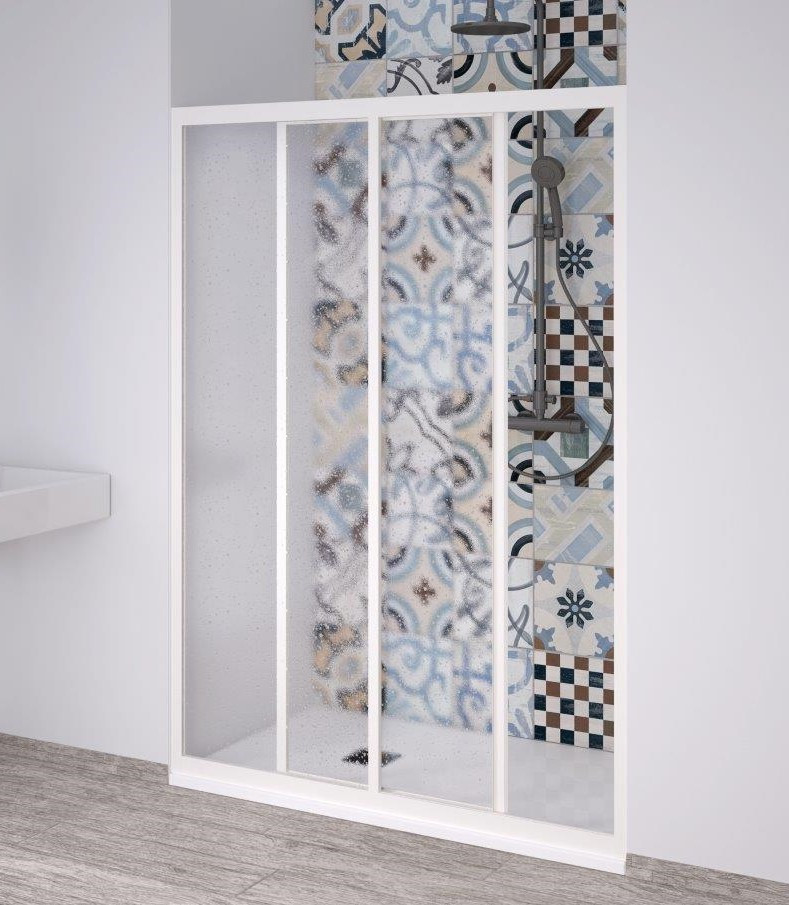 Forte Olsen spa ACRIL - Sprchové dveře posuvné PORTA NEW 140-130 cm, bílá barva/polystyrol