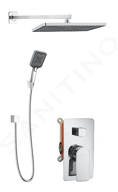 kielle 20618SP30 - Sprchový set s baterií pod omítku, pro 2 spotřebiče, s příslušenstvím a tělesem, chrom