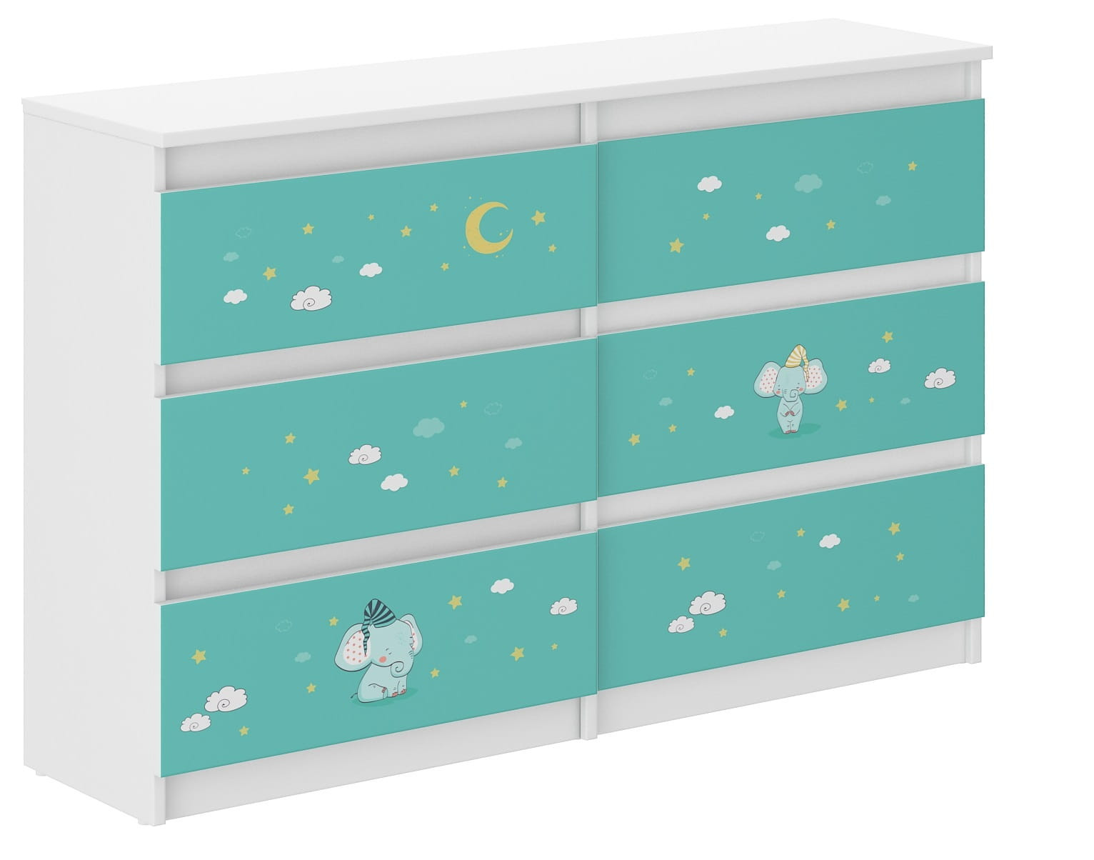 WD Dětská komoda 120 cm - Sloník