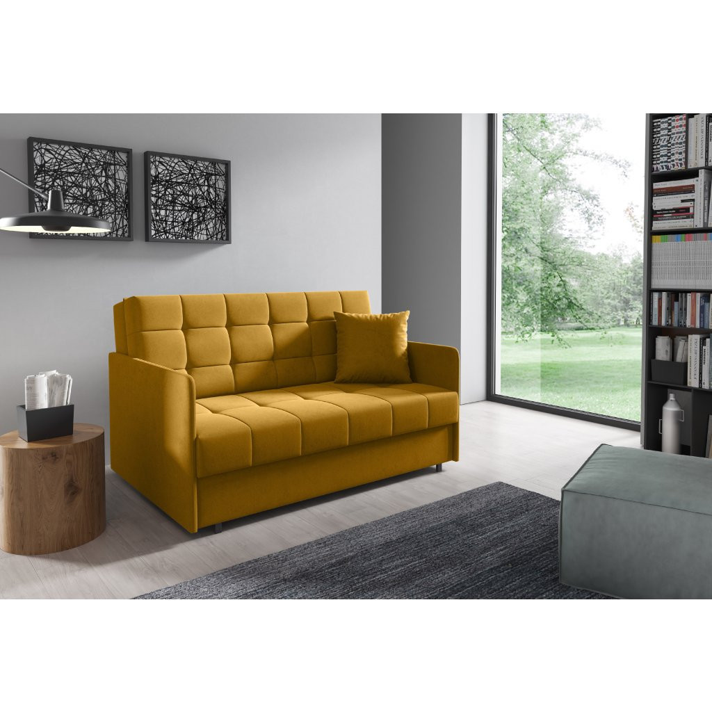 Eka Pohovka AMERYKANKA 174, 140 cm Barva látky: KRONOS 01 (Žlutá)