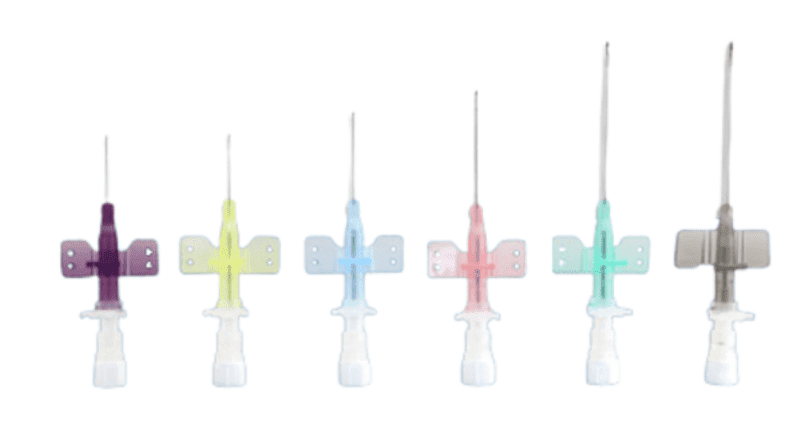 Chirana Intravenózní kanyla CHIRAFLEX 18G, bez portu, s křidélky 50 ks Barva: Zelená