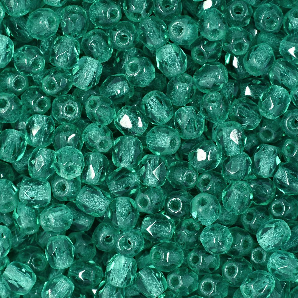 Manumi české broušené korálky 4mm Emerald - 225 ks