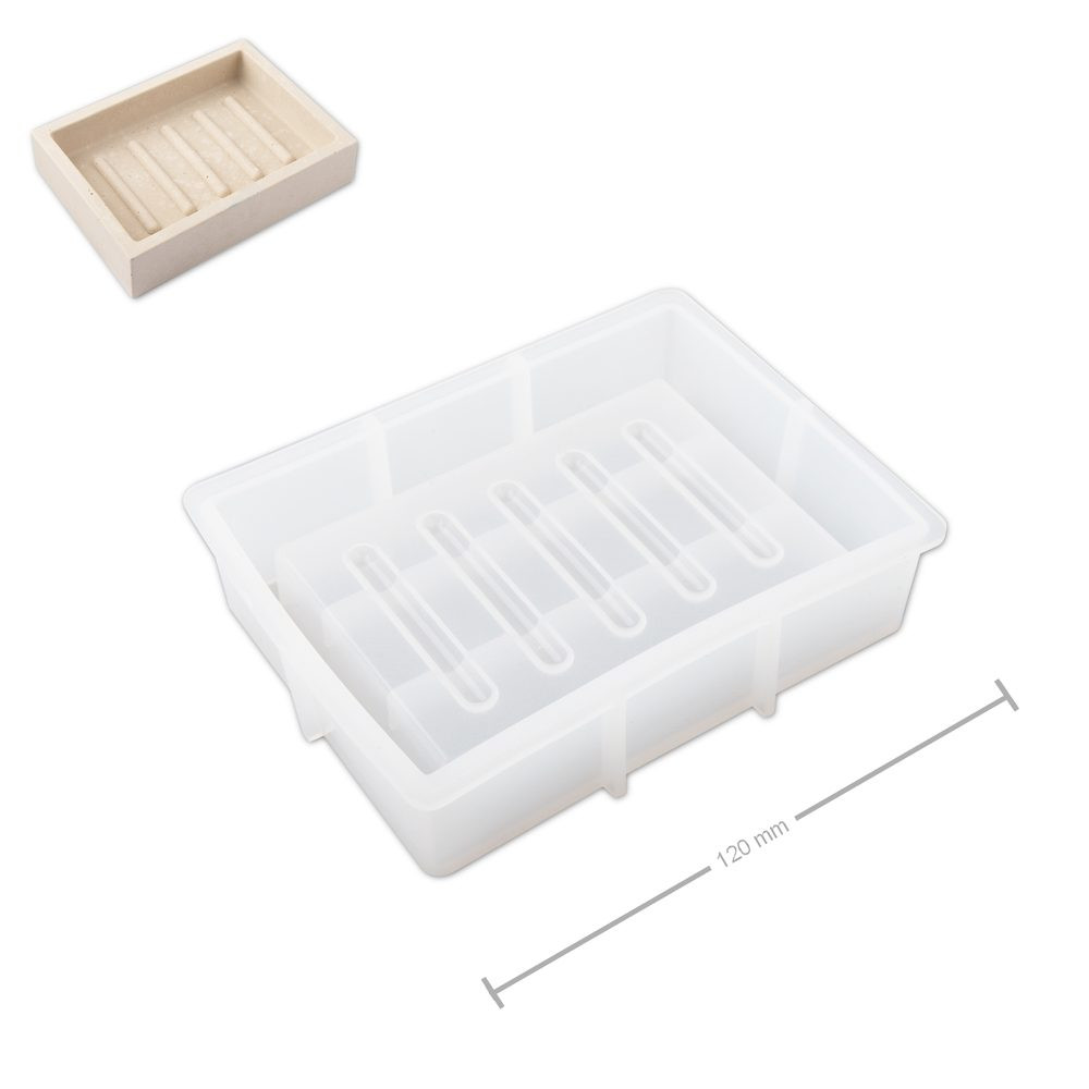 Manumi Silikonová forma na odlévání kreativní hmoty mýdlenka hranatá 120x90mm - 1 ks