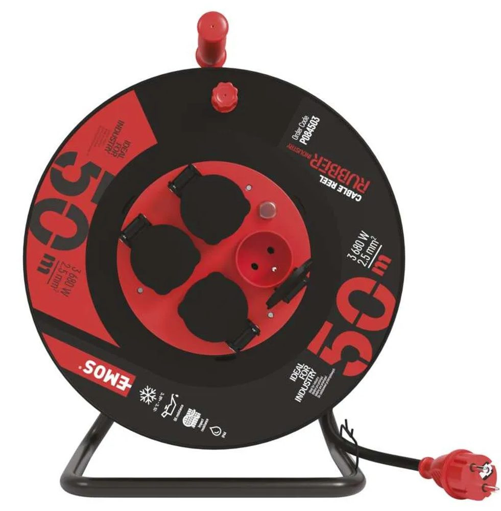 Venkovní prodlužovací kabel na bubnu 50 m, 2,5 mm² EMOS P084503