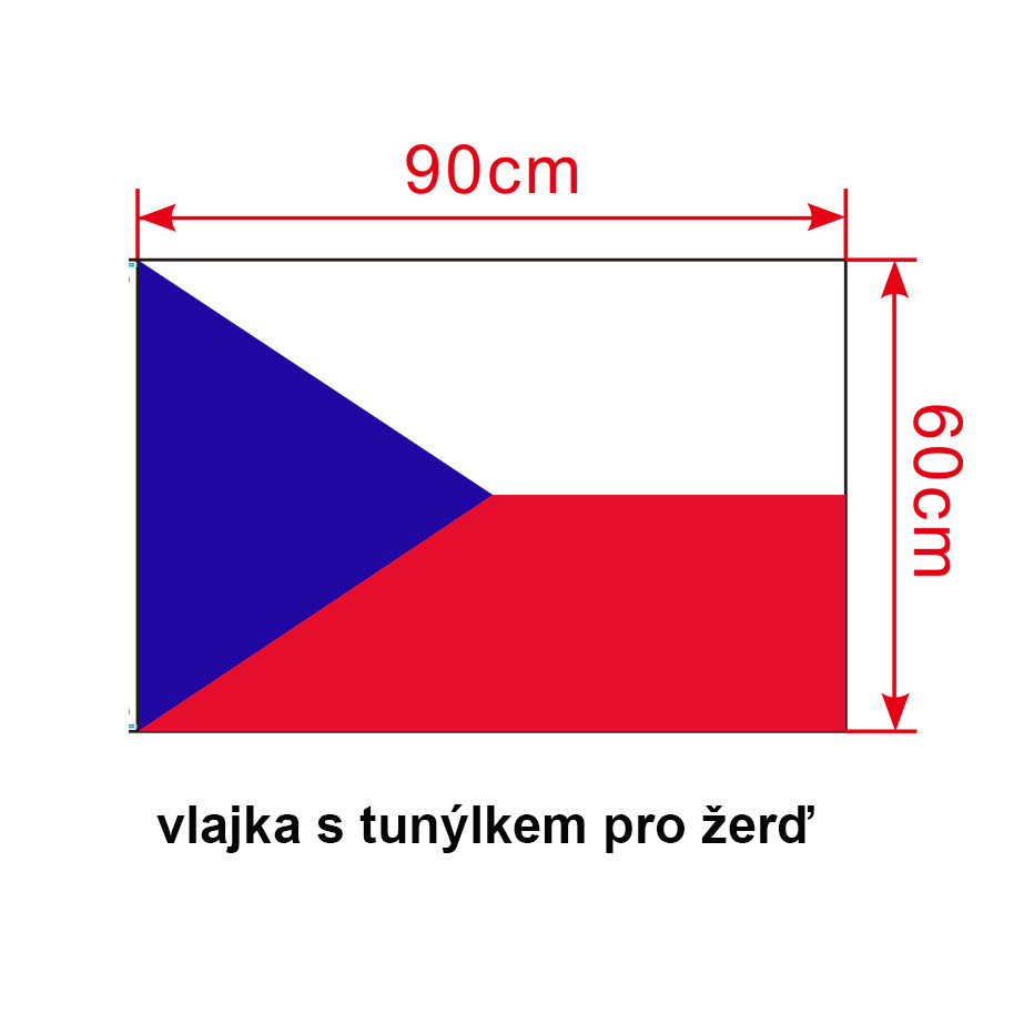 Vlajka Česká republika 90x60 cm na žerď