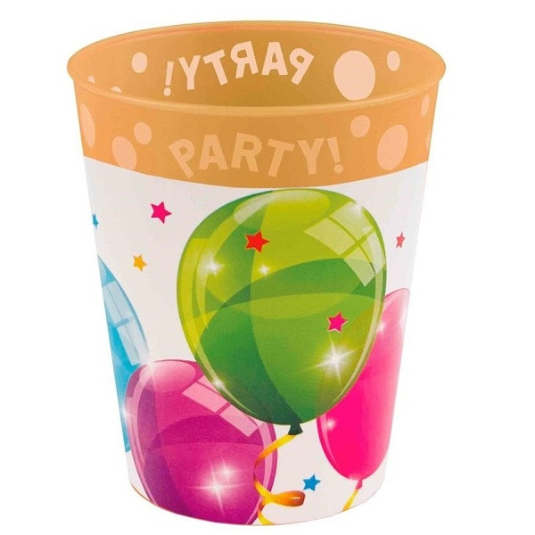 Kelímek plastový znovupoužitelný s balónky 250 ml 1 ks