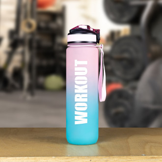 Workout Láhev na pití WORKOUT Tritan 1000 ml - růžovo modrá WOR482