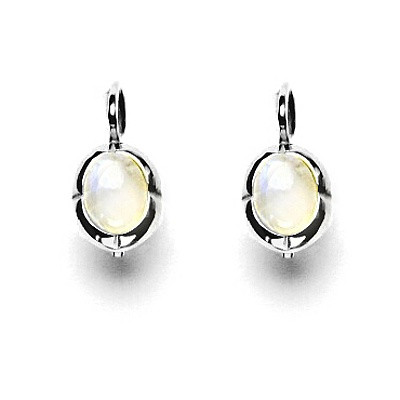 Stříbrné náušnice, přírodní měsíční kámen, NK 1374