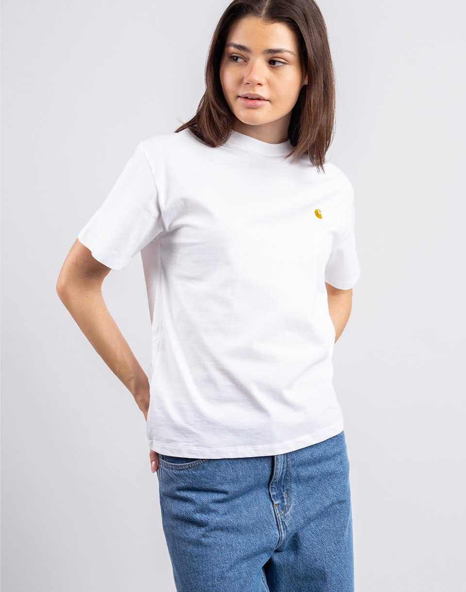 Carhartt WIP W' S/S Chase T-Shirt White/Gold XS