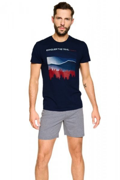 Henderson Nature 39907 tmavě modré Pánské pyžamo 2XL tmavě modrá