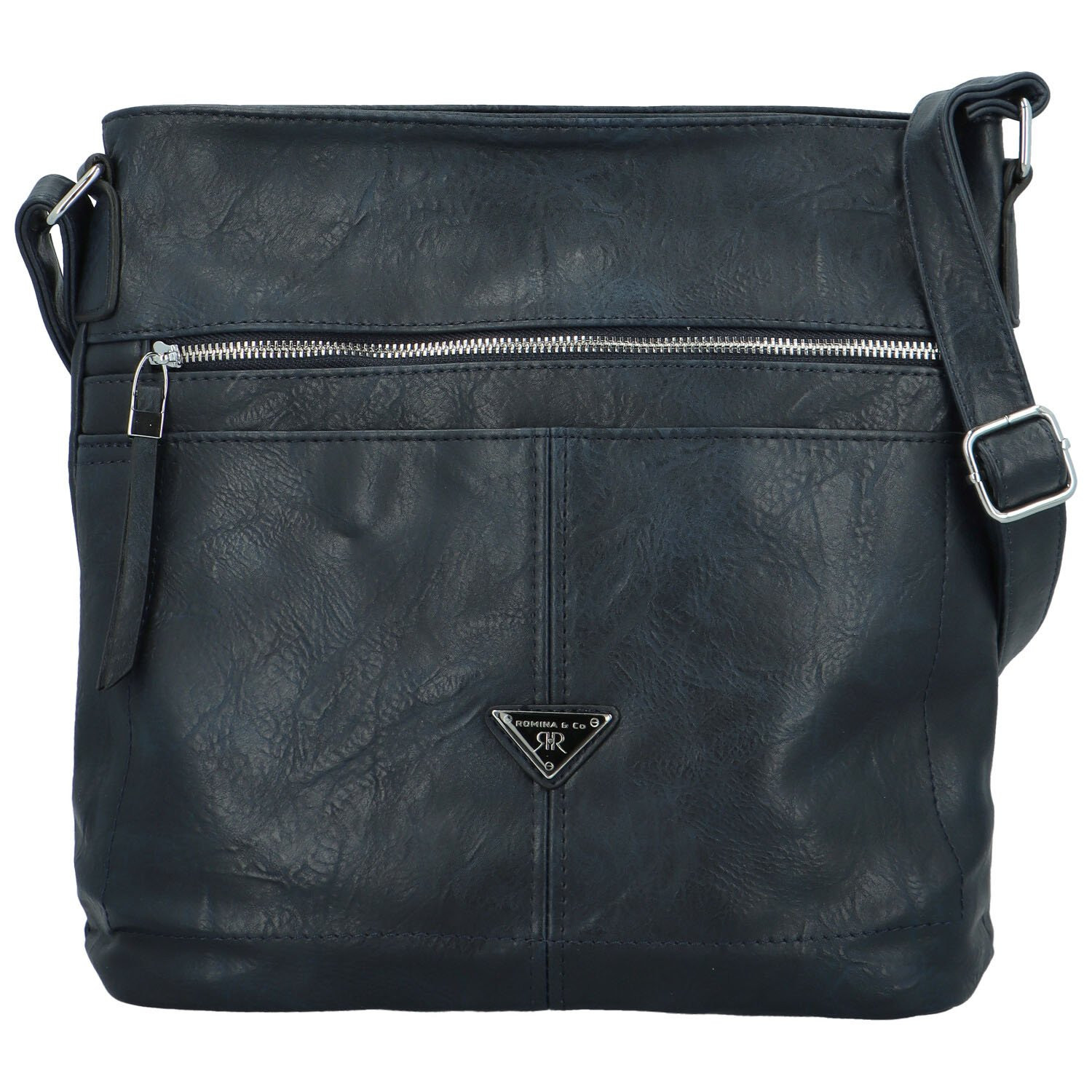 Trendy dámská koženková crossbody kabelka Skyler, tmavě modrá