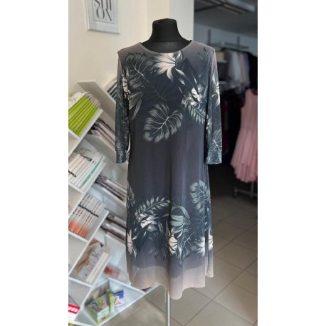 Černé šaty se vzory BETTY, Velikost 52, Barva Barevná Dorota 0020021