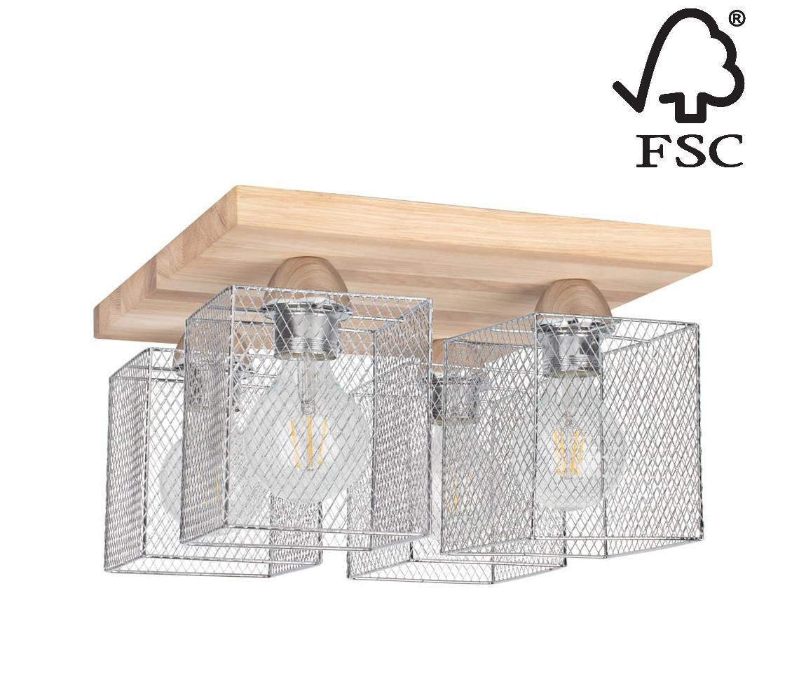 8175474 - Stropní svítidlo NORMAN WOOD 4xE27/25W/230V matný dub