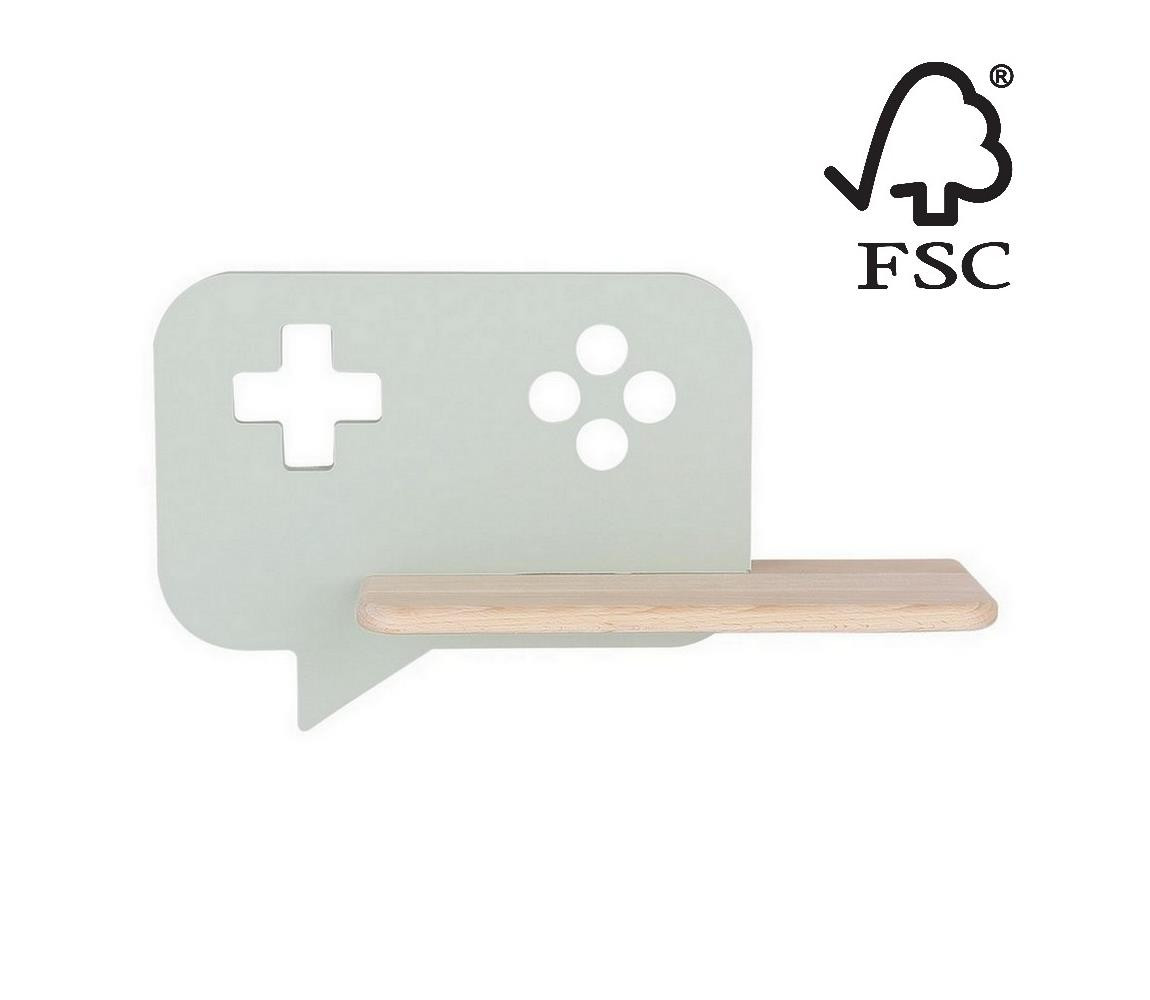 LED Dětské nástěnné svítidlo s poličkou CONSOLE LED/5W/230V zelená