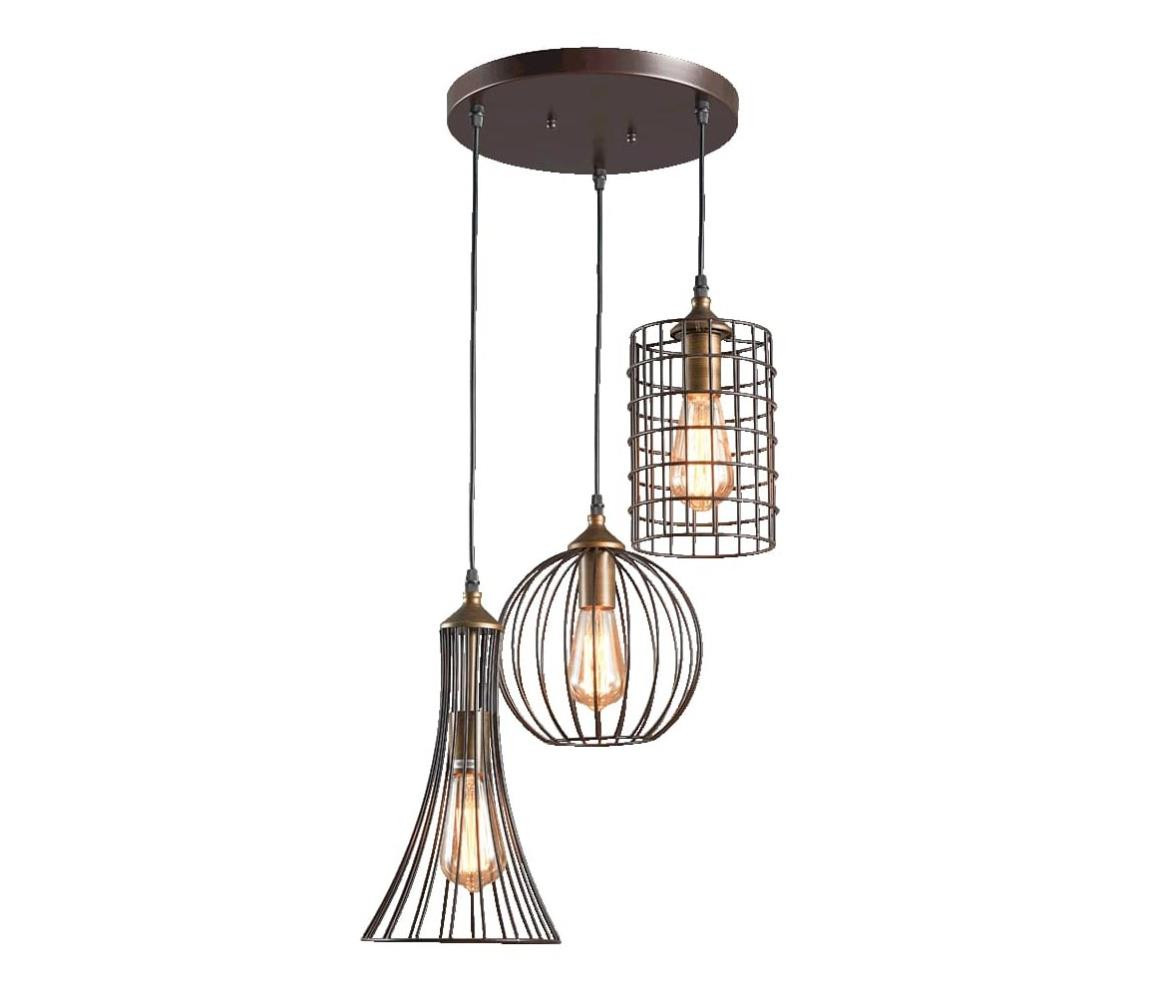 Luxera LUXERA  - Lustr na lanku TRION 3xE27/60W/230V